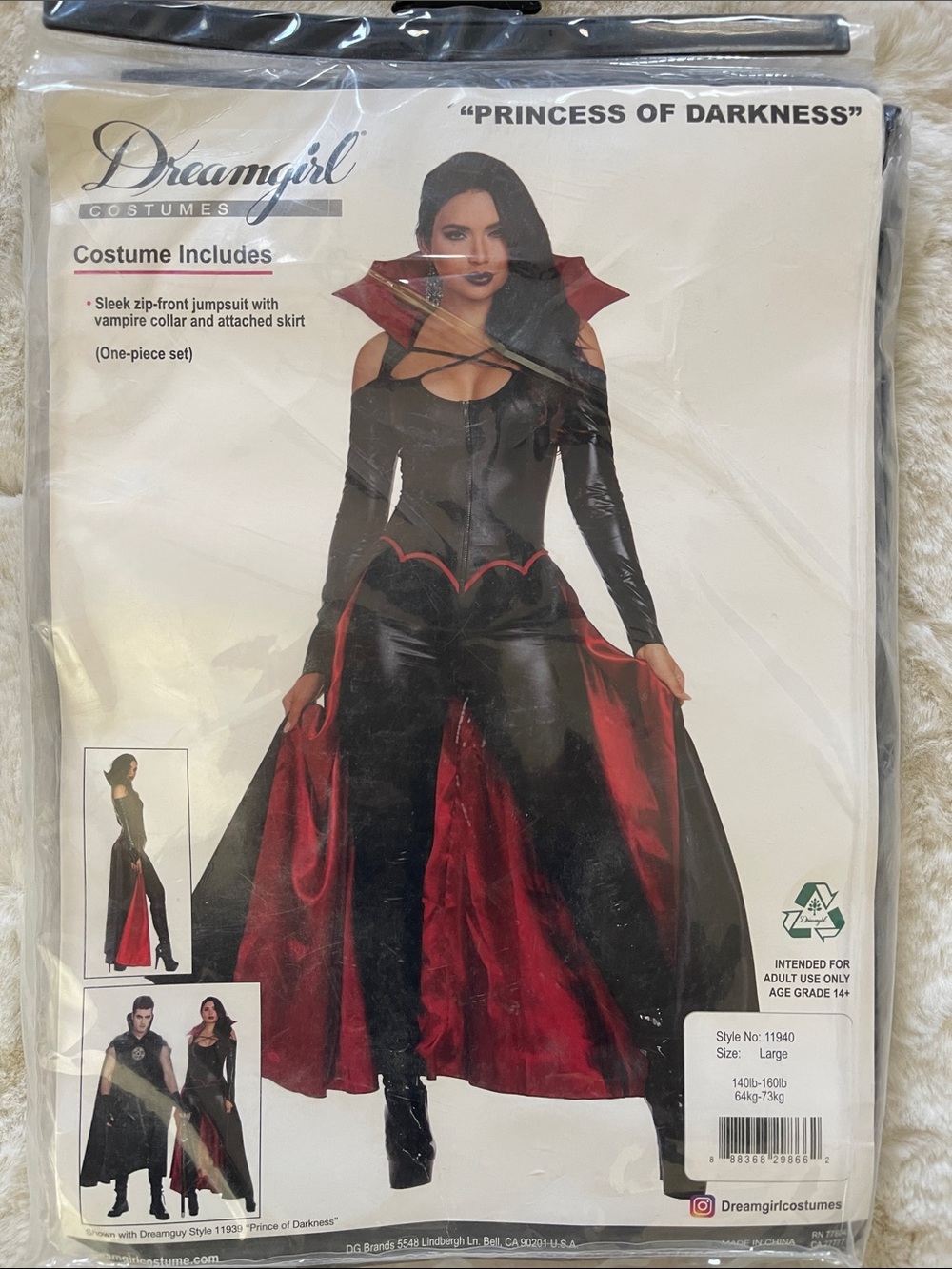Dreamgirl Black and Red 'Princess of Darkness' Kids Vampire Costume